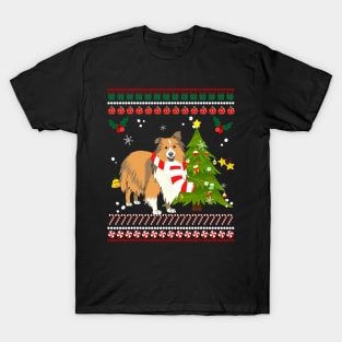 Shetland Sheepdog Reindeer Christmas T-Shirt